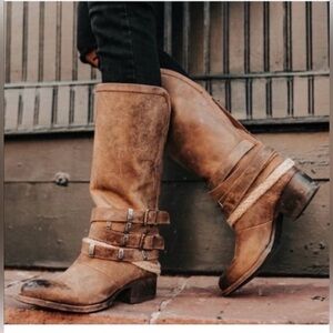 Freebird By Steven Women’s Drove Sz 6 Leather Distressed Brown Boots Western